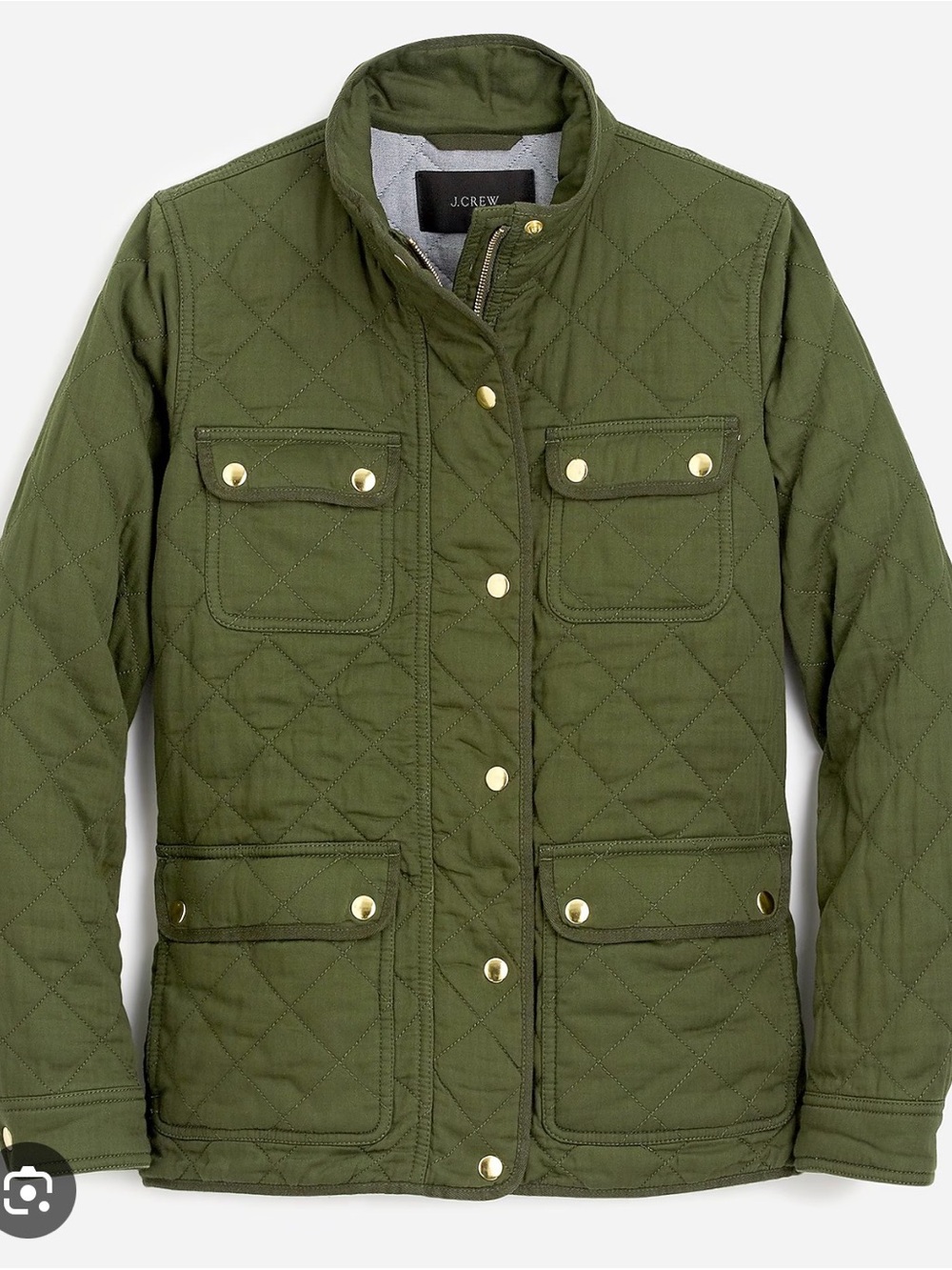 J. Crew Quilted Downtown Field Jacket Olive NWT
